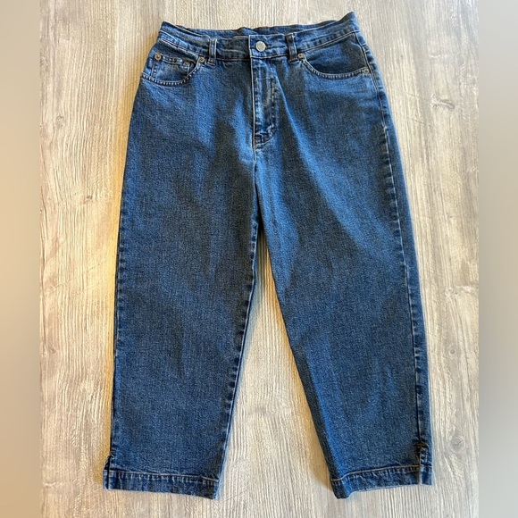 Vintage Lauren Jeans Co. Ralph Lauren Cropped Capri Jeans Petite Sz 6P Hong Kong - Picture 1 of 12